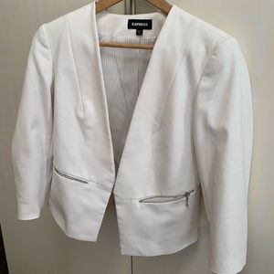 White cropped Express blazer